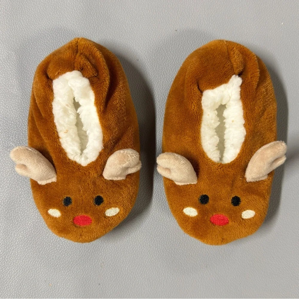 Plush Reindeer Slippers